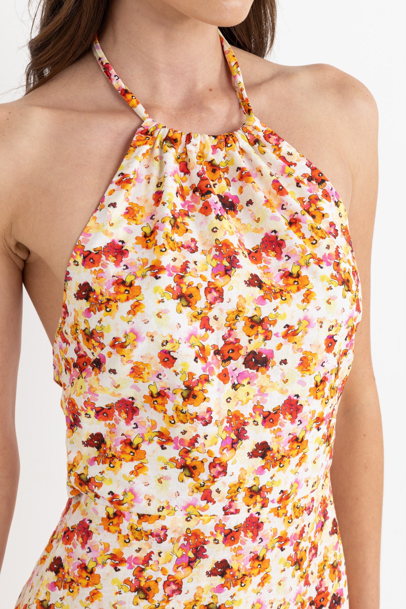 Haven Floral Halter Mini Dress - Red