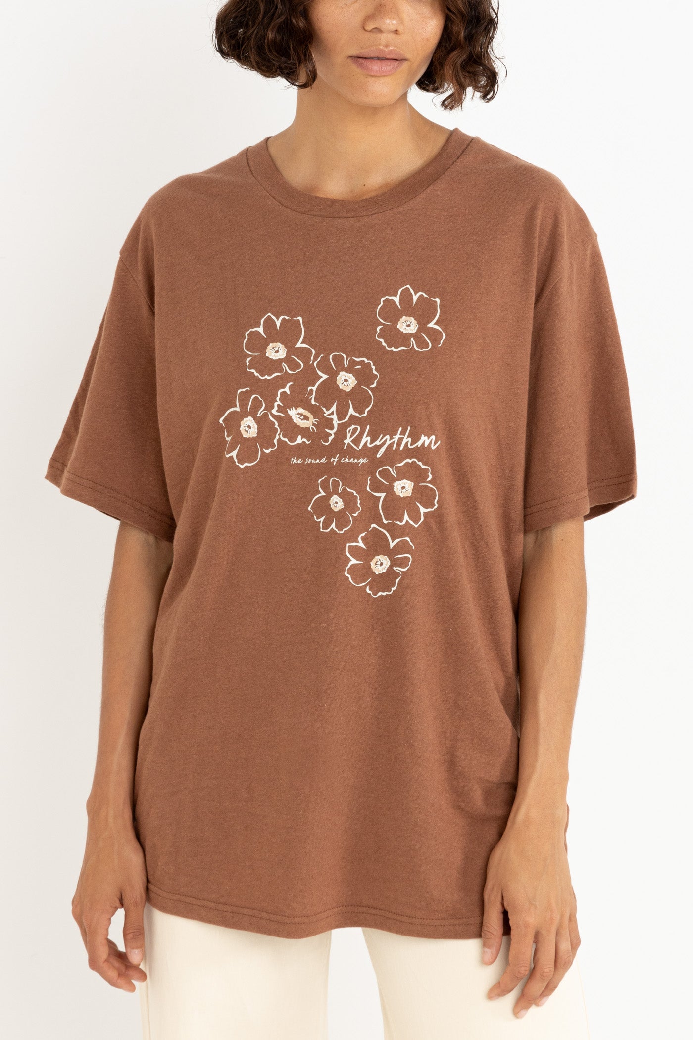 Lulu Floral Oversized T-Shirt - Chocolate