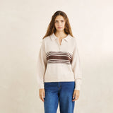 Strata Knit Collared Jumper - Natural