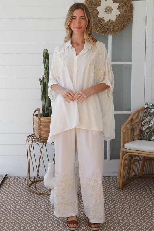 Tessa Oversized Shirt - Off White - Isabella The Label