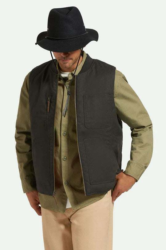 Wesley Wthr Guard Packable Fedora- Black