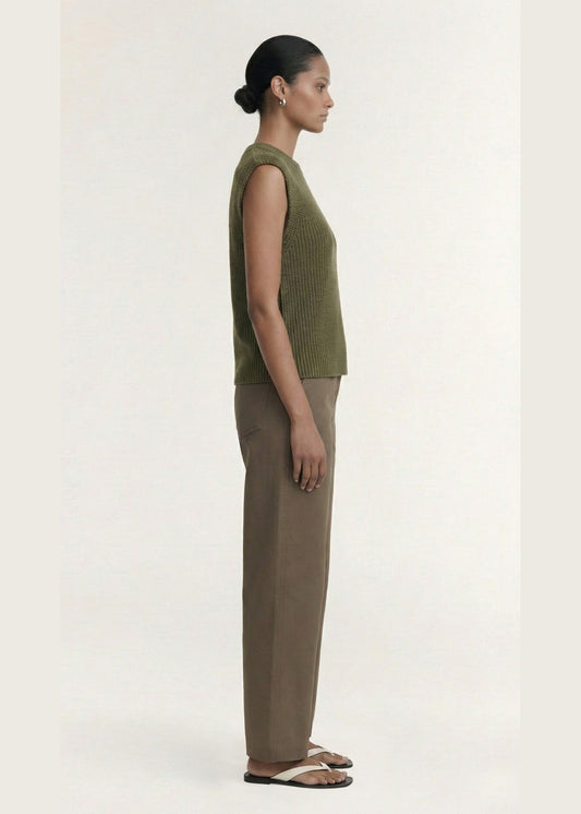 Ellis Knit Tank in Khaki