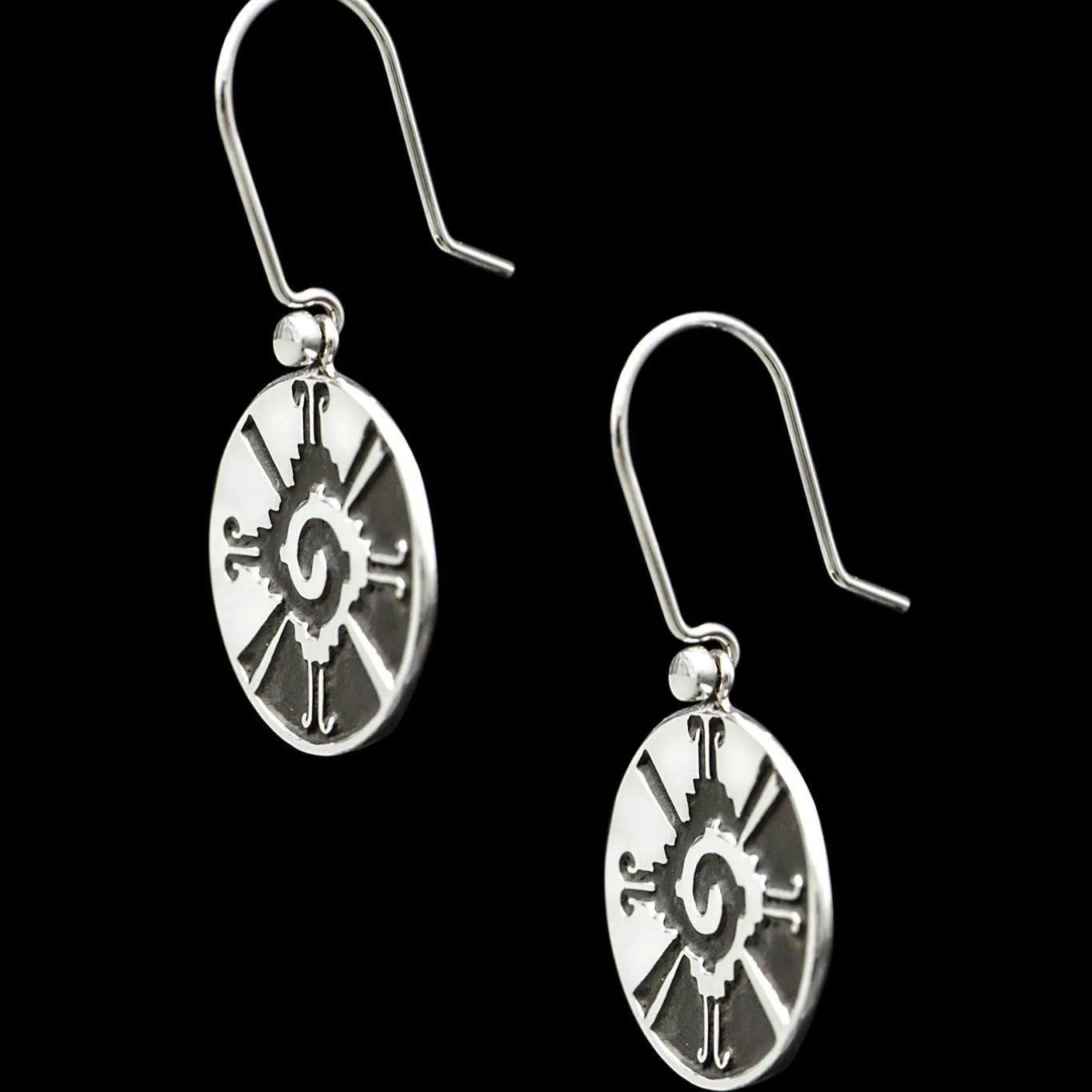 Hunab Silver Earrings - Patterned