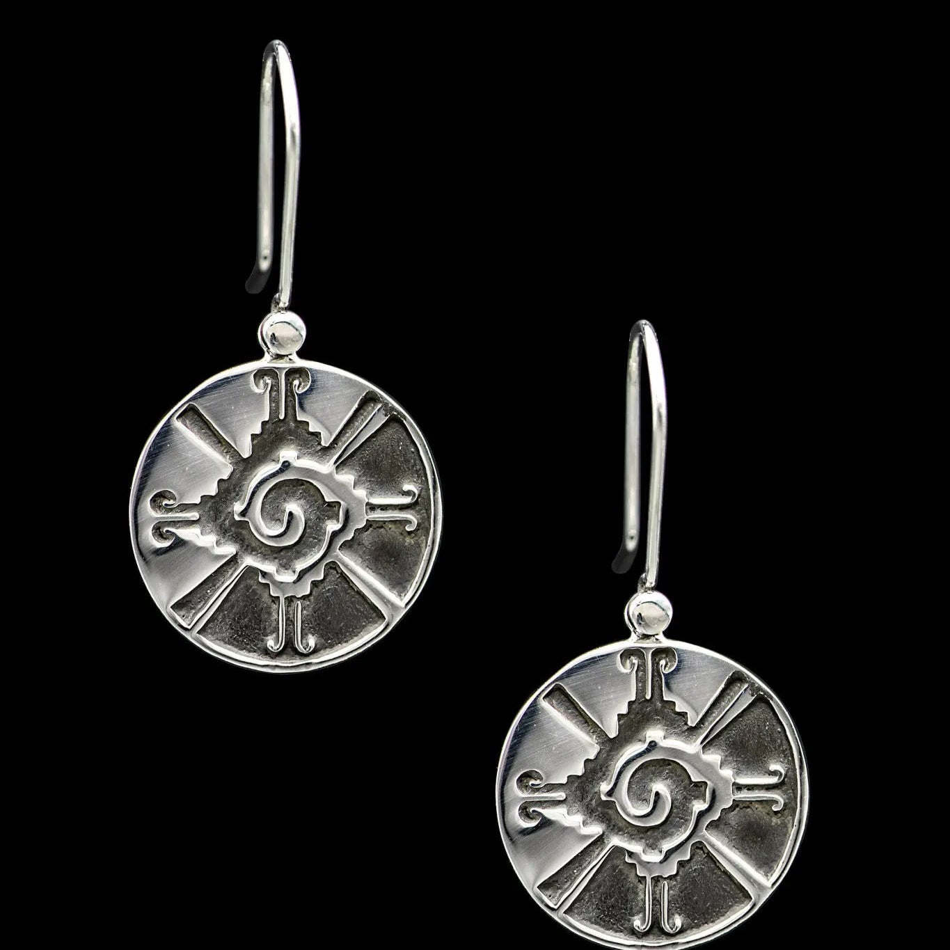 Hunab Silver Earrings - Patterned