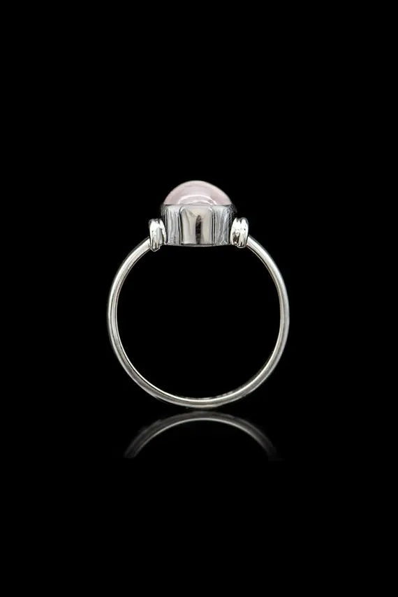 Mireya Rose Quartz Ring - Silver
