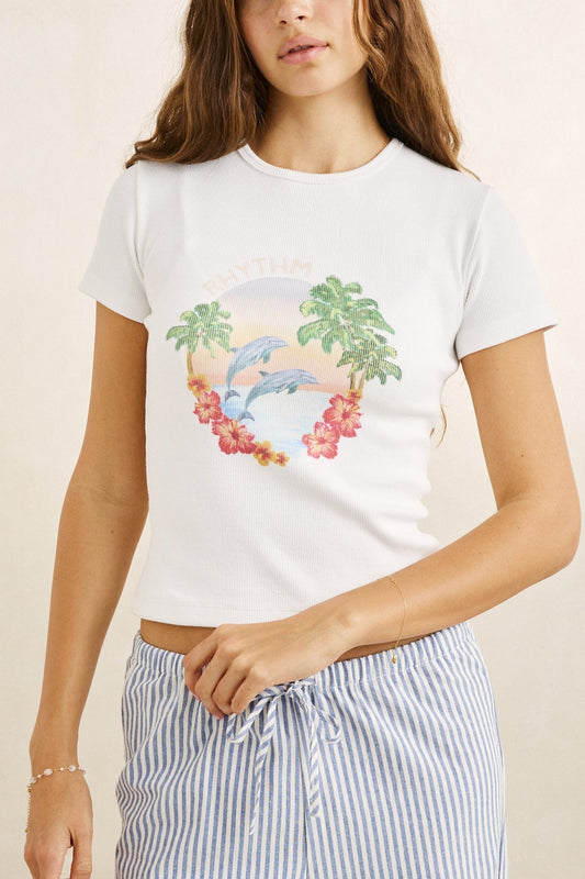 Dolphin Everyday Tee - Vintage White - Rhythm at Reborn Code