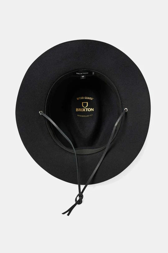 Wesley Wthr Guard Packable Fedora- Black
