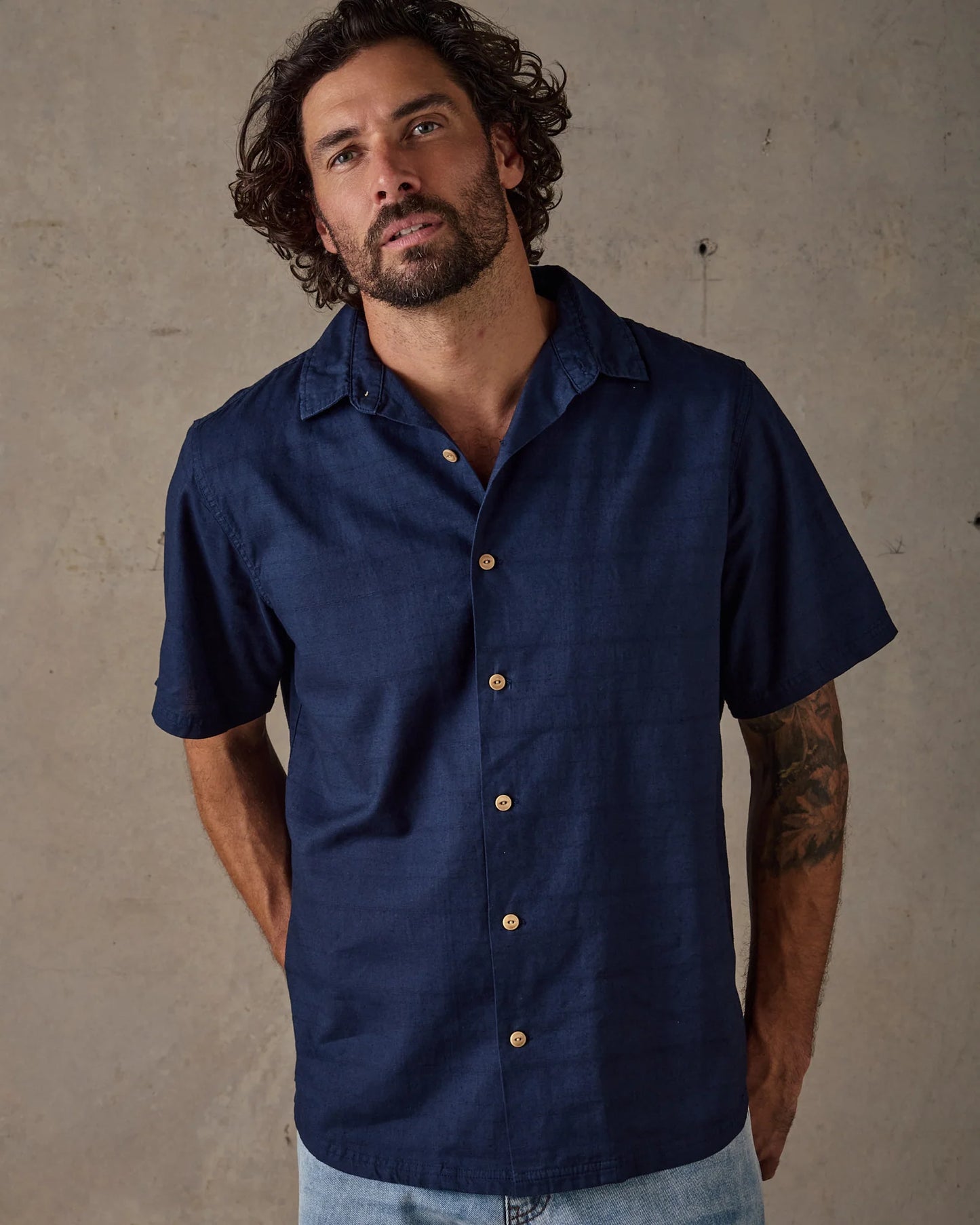 Hemp Shirt - Dark Blue