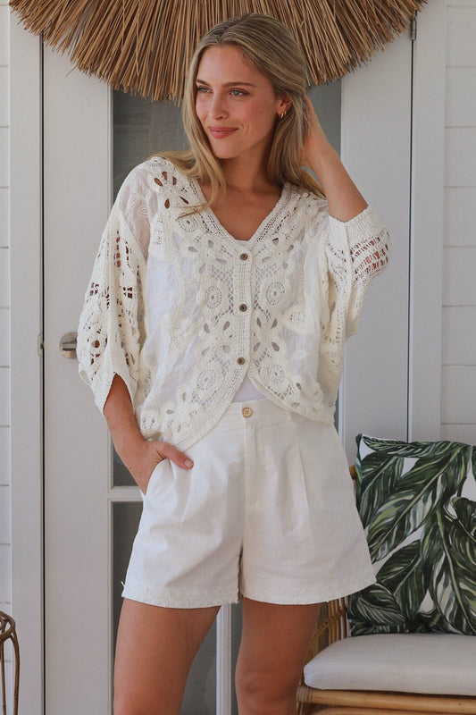 Lila Broderie Top - Cream - Isabella The Label