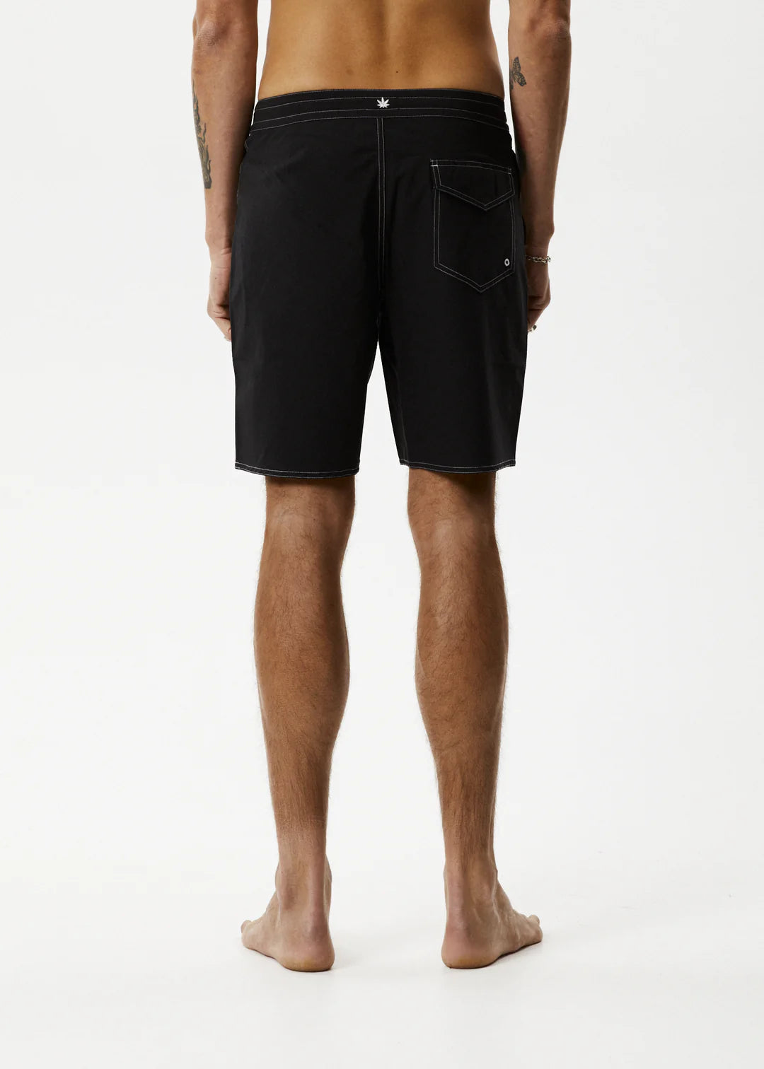 Surf Related Fixed Waist Board Shorts - Black