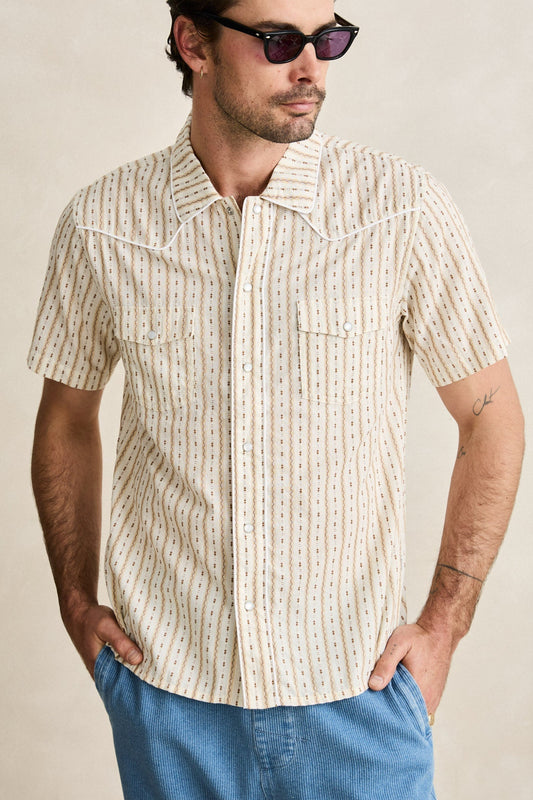 Lone Pine Stripe SS Shirt - Natural 2