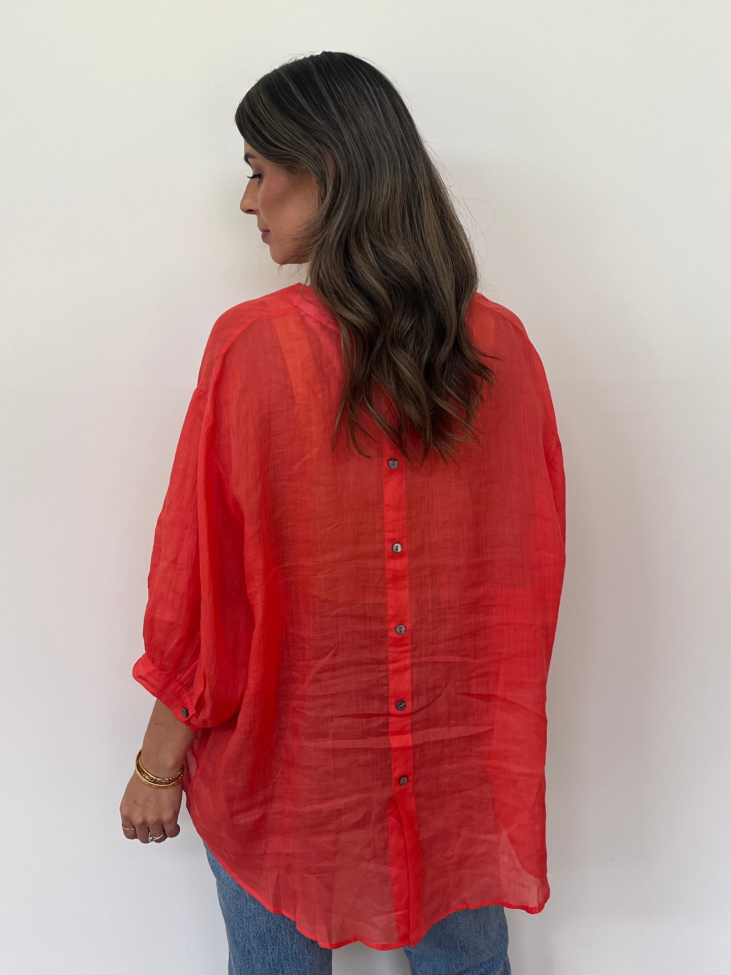 Aurora Linen Shirt - Peach