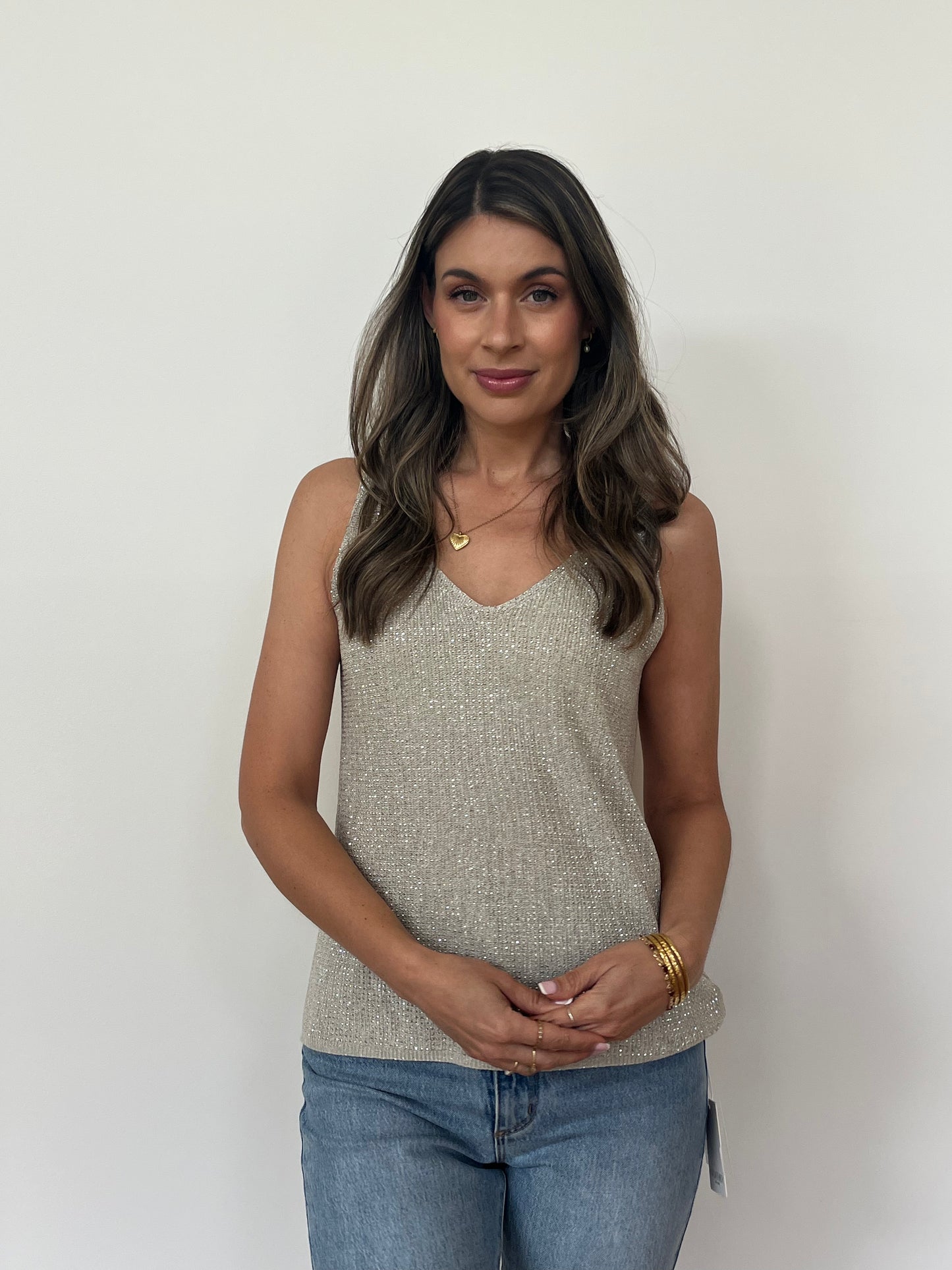 Glitter Cami - Champagne