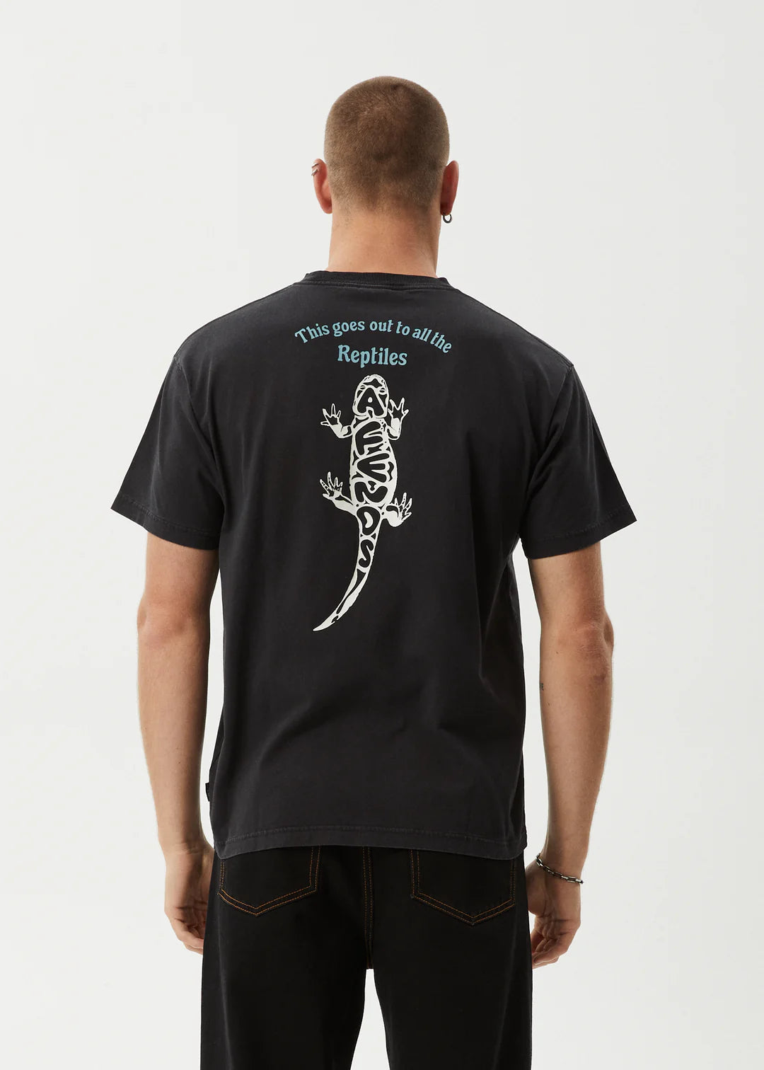 Reptilian Heavyweight Recycled Boxy Fit Tee - Stone Black