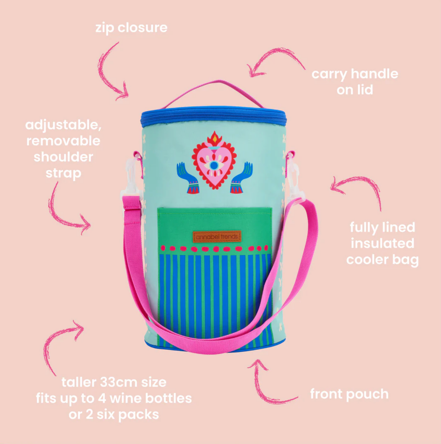 Picnic Cooler Bag Barrel (Tall) - Fiesta