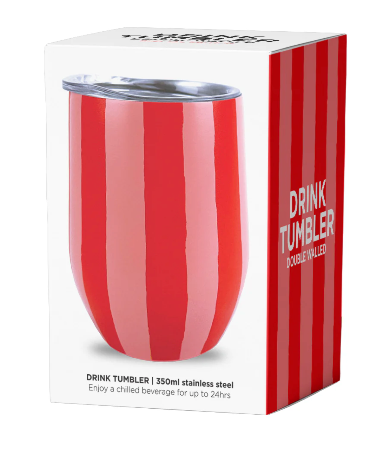 Drink Tumbler Stainless - Red Stripe