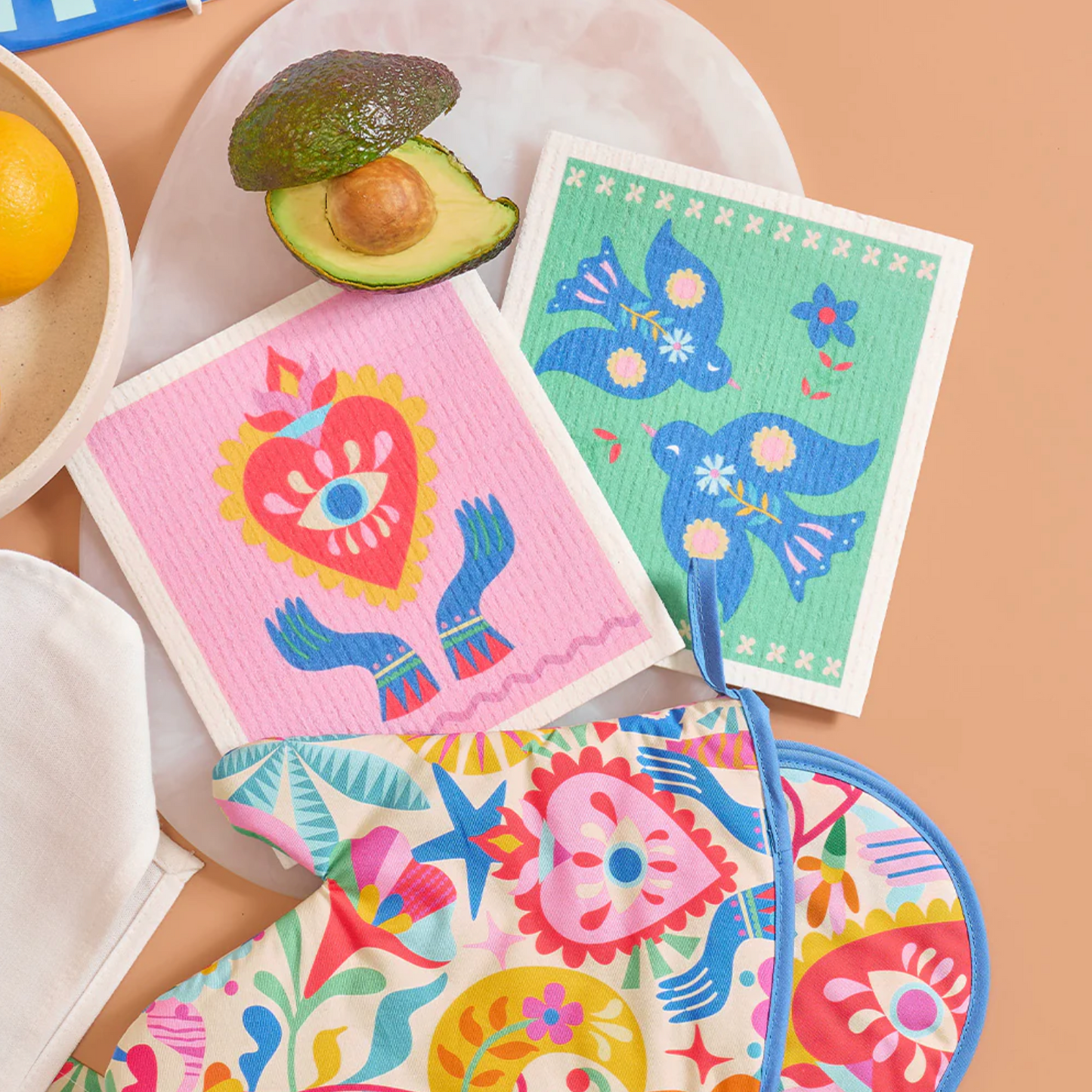 Swedish Style Dish Clothes - Fiesta Bird and Fiesta Palm
