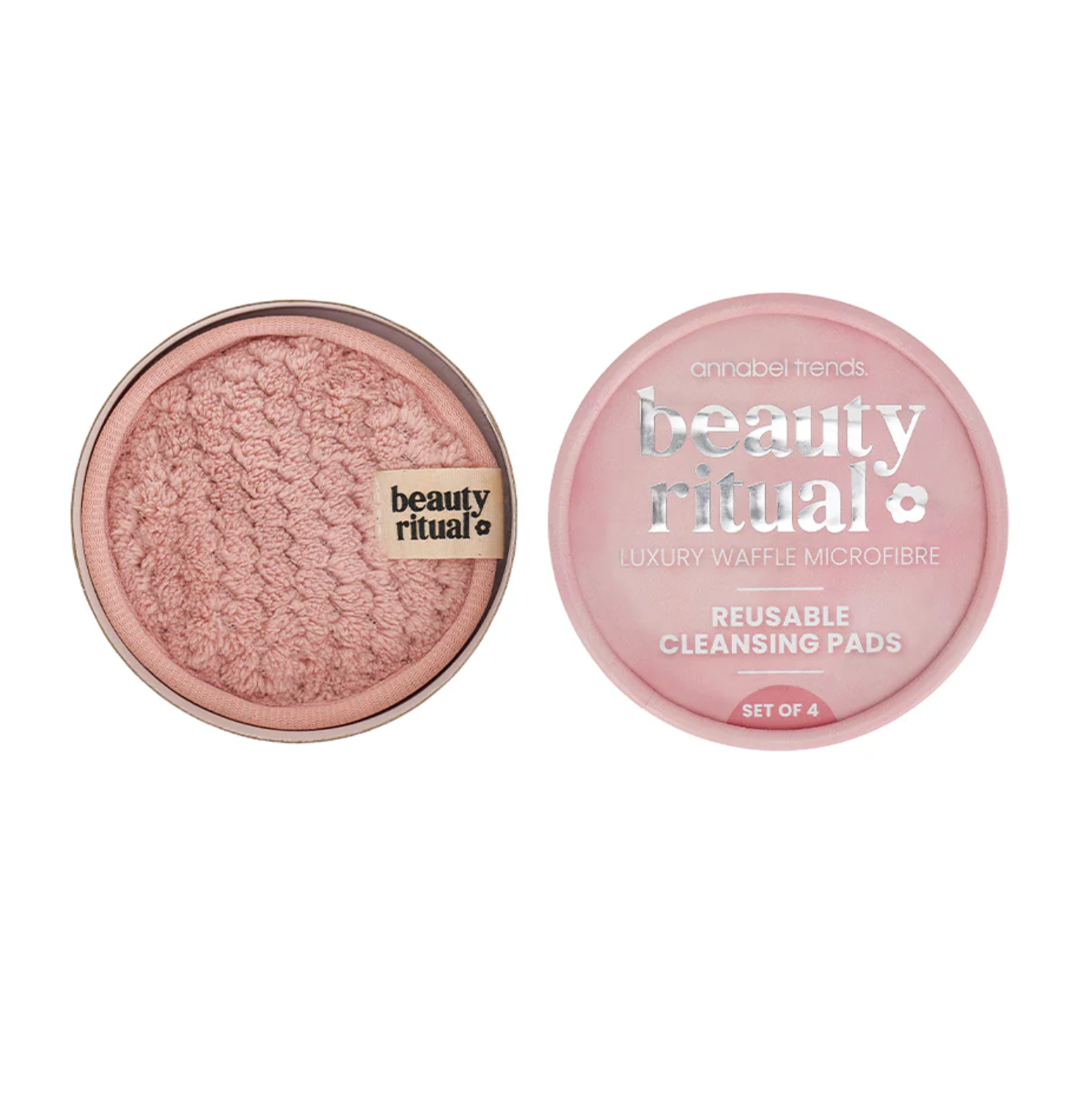 Beauty Ritual Luxury Waffle Cleansing Pads 4pc - Dusty Pink