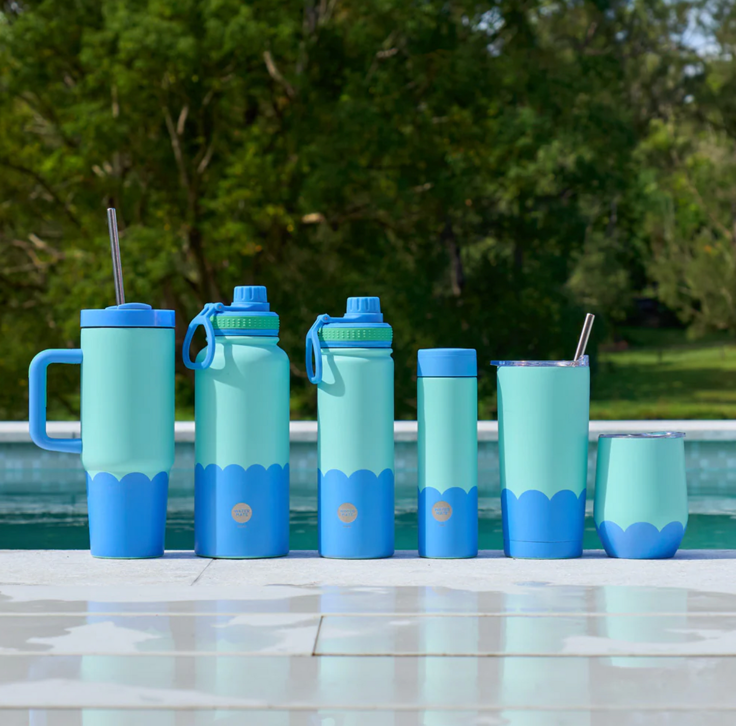 Super Sip Stainless Wave - Aqua Blue