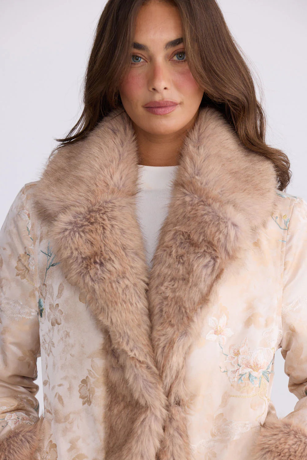 Gisele Fur Coat - Antique Floral