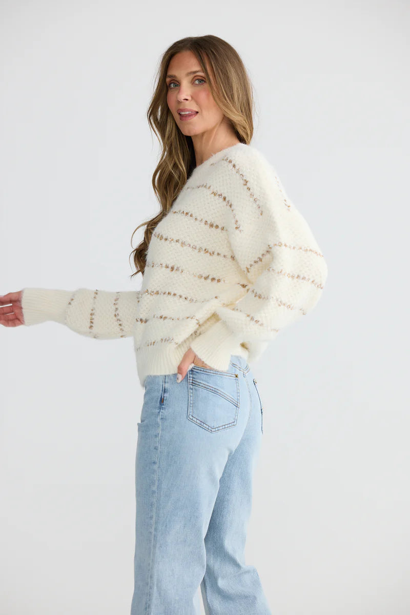 Tula Knit - Off White Stripe