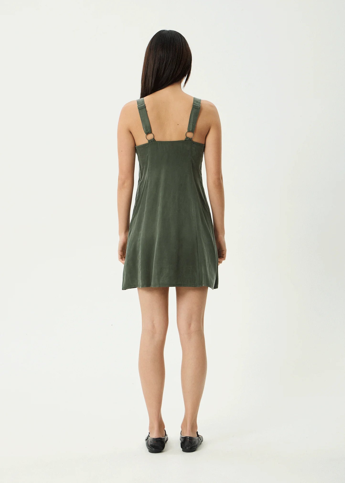 Cupro Mini Dress - Deep Green