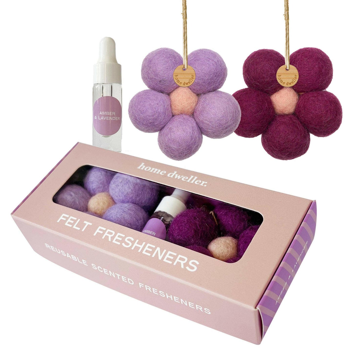 Felt Flower Fresheners - Amber & Lavender