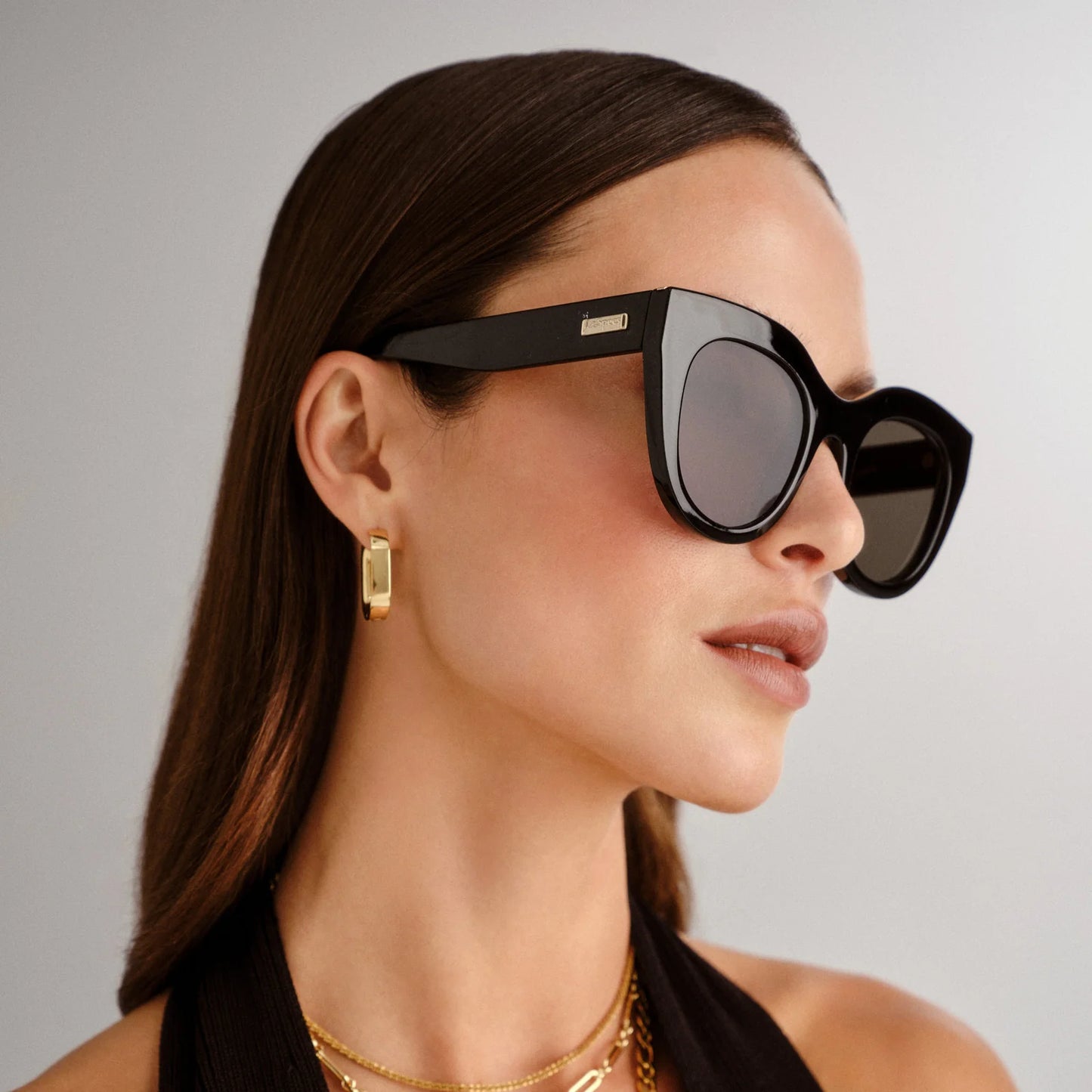 Air Heart Sunglasses - Black and Gold
