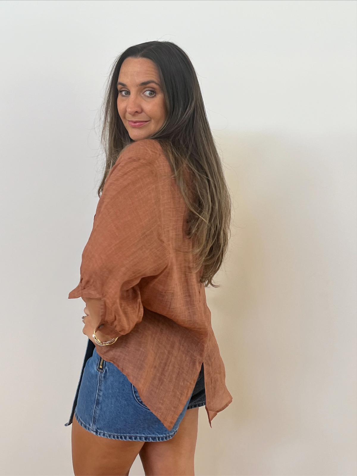 Aurorar Linen Shirt - Clay