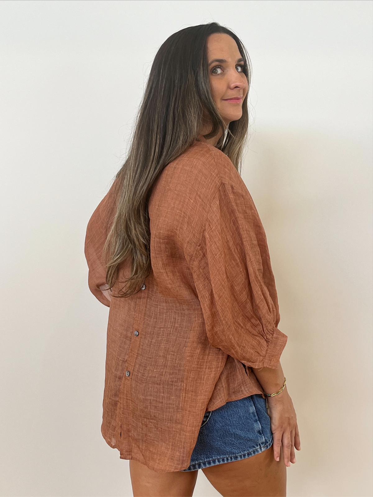 Aurorar Linen Shirt - Clay