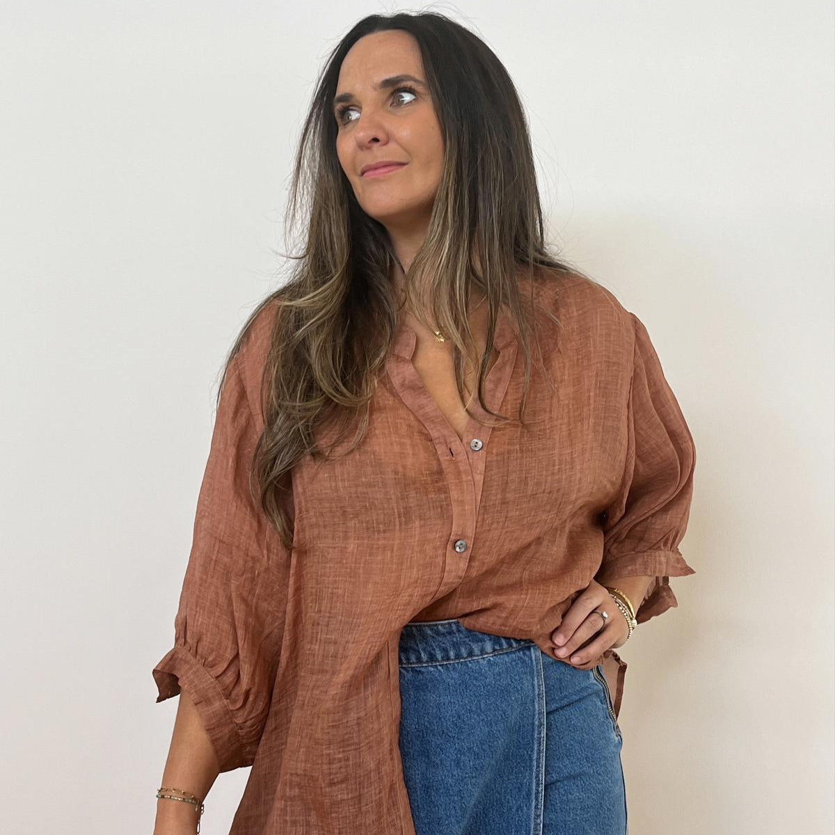 Aurorar Linen Shirt - Clay