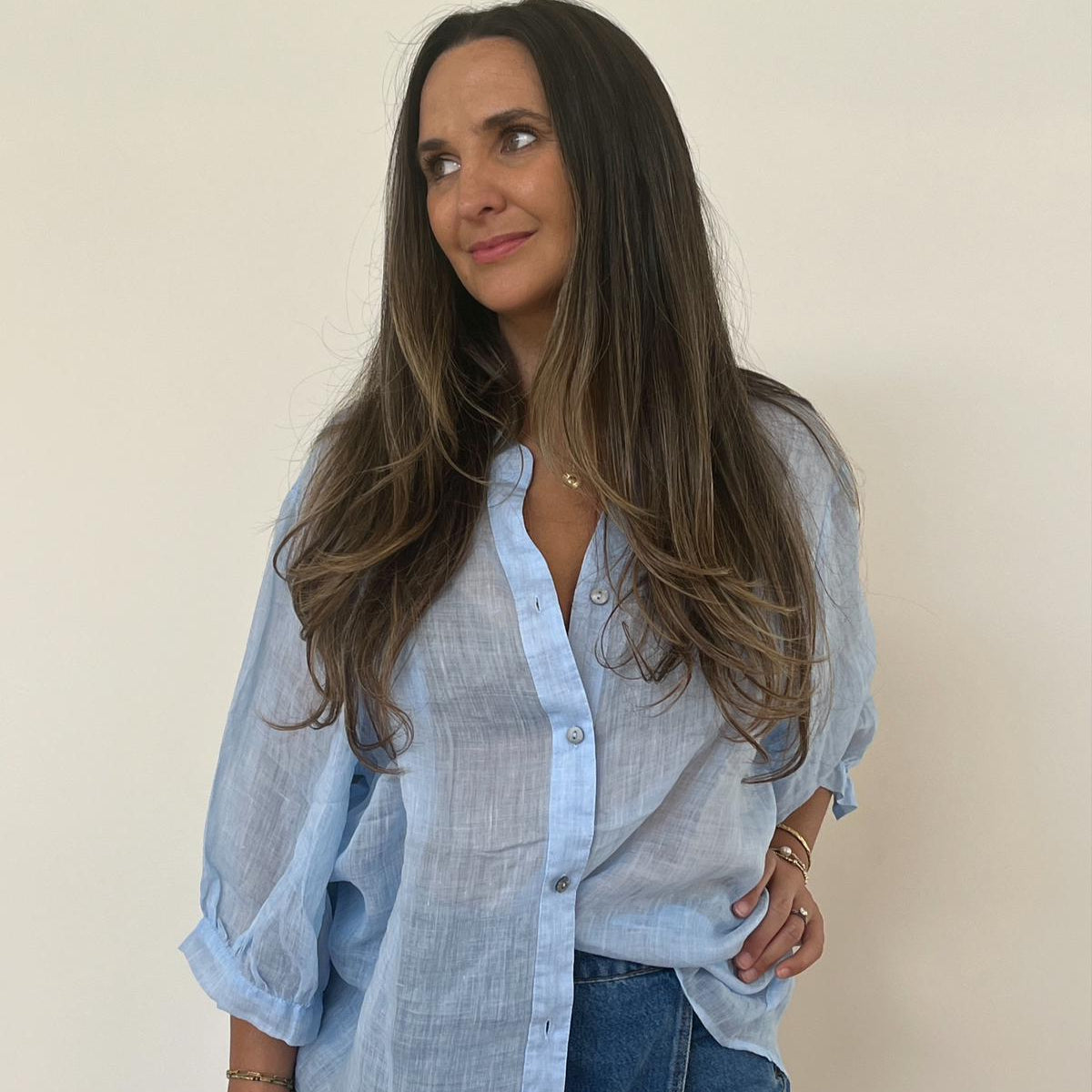 Aurora Linen Shirt - Ice Blue