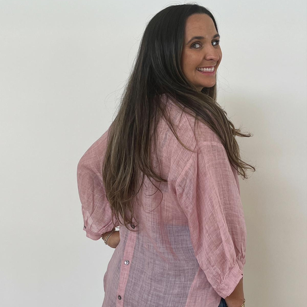 Aurora Linen Shirt - Light Pink