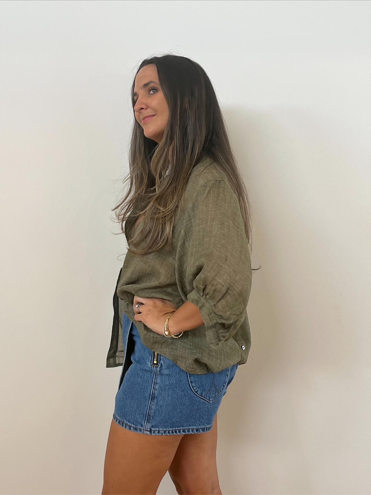 Aurora Linen Shirt - Olive
