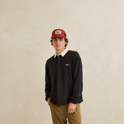 Koa Vintage Rugby LS Polo - Black