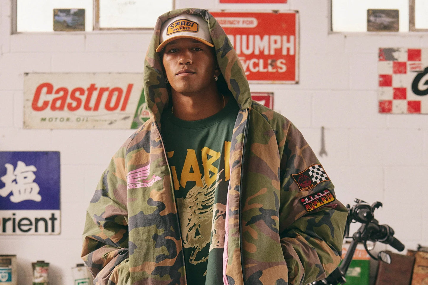 The Be Kind Bomber Jacket - Camo