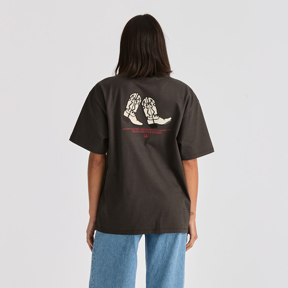 Boot Scootin Slouch Tee - Worn Black