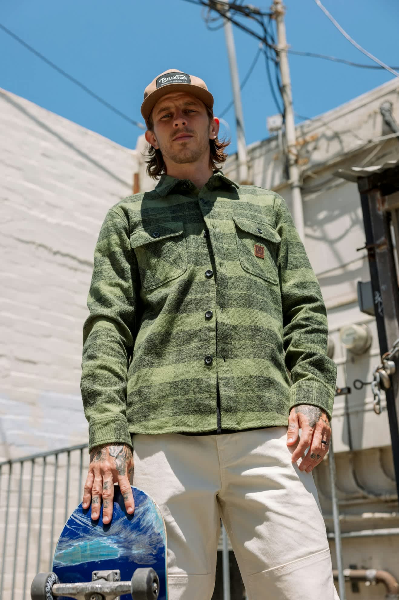 Bowery Heavyweight L/S Flannel - Cypress Green/Black