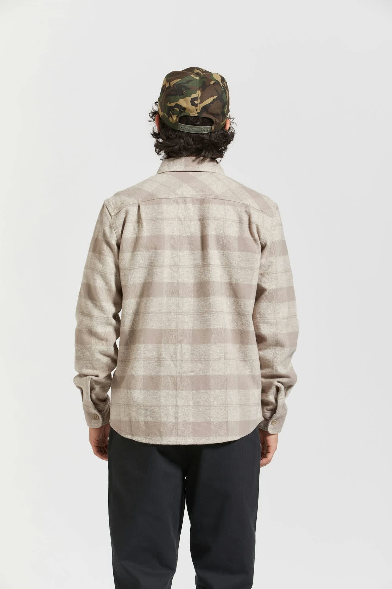 Bowery Heavyweight L/S Flannel - White/Cinder Grey