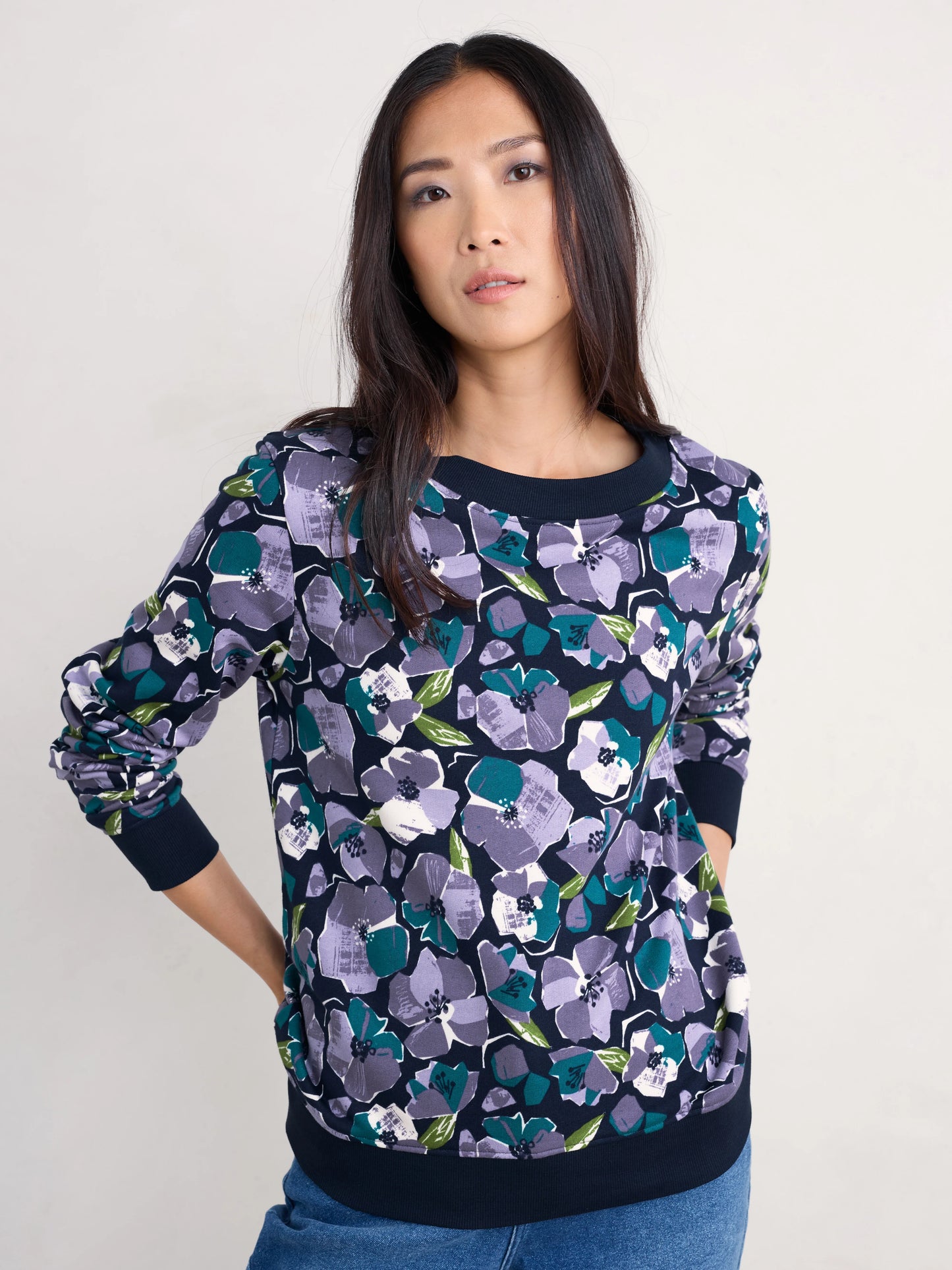 Bright Wave Sweatshirt - Paper Hellebores Echium