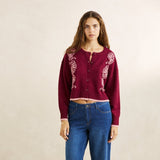 Sandy Crop Cardigan - Plum