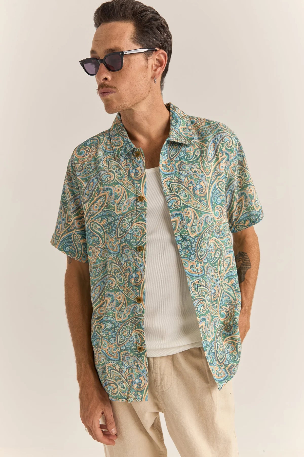 Cabo Paisley SS Shirt - Green