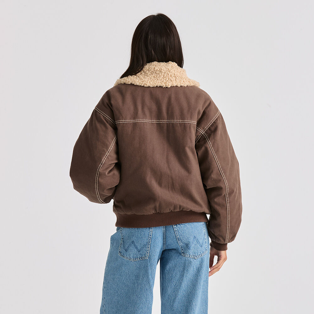 Carrie Bomber Jacket - Washed Brown