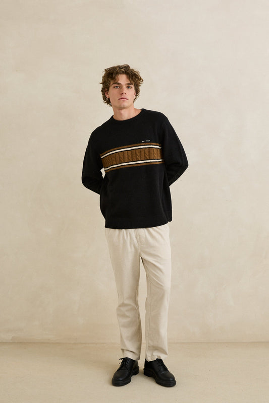 Mohair Stripe Knit - Black