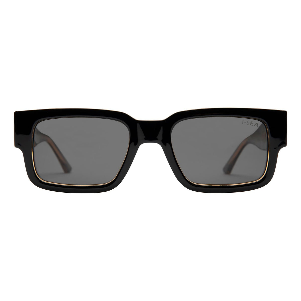 I-SEA Cole Houshmand sunglasses, black leopard frame with smoke polarised lens