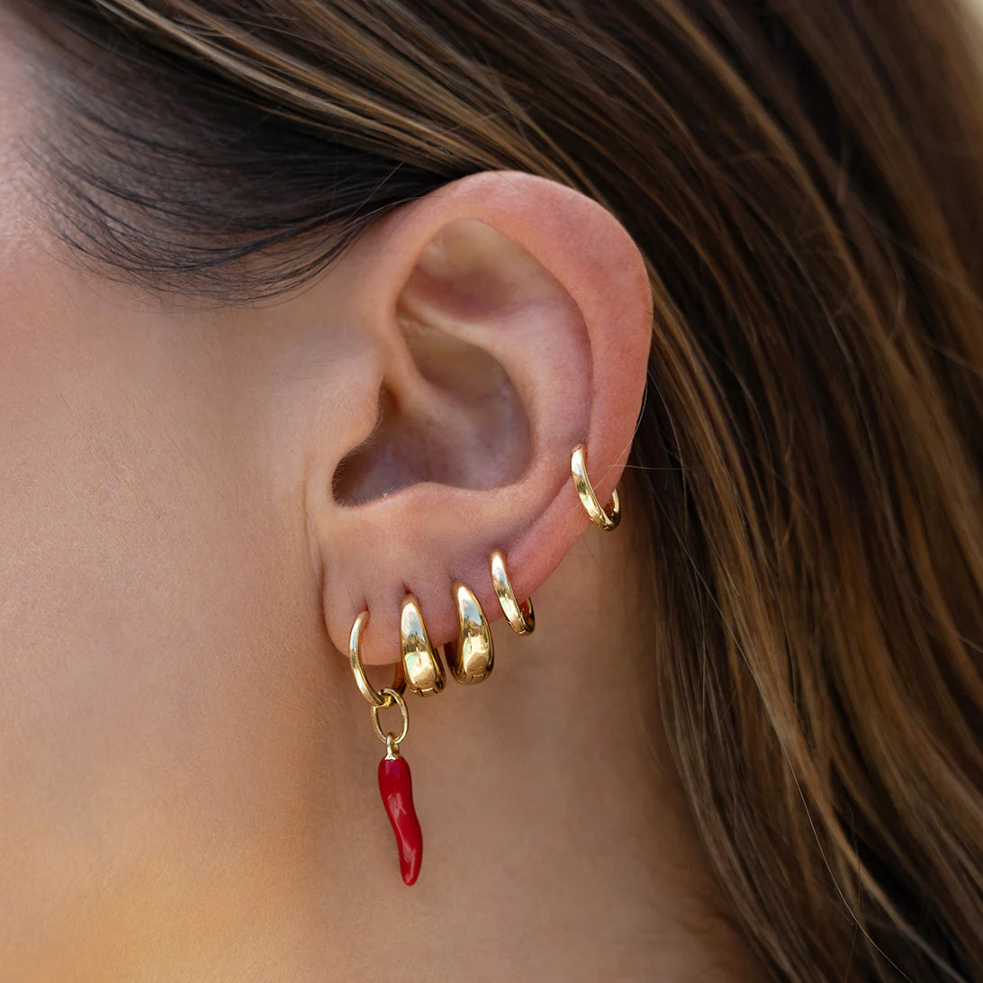 Cornicello Red Charm Earrings