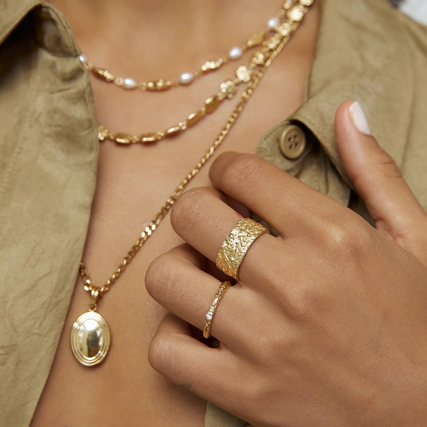 Emperor Gold Stacking Ring