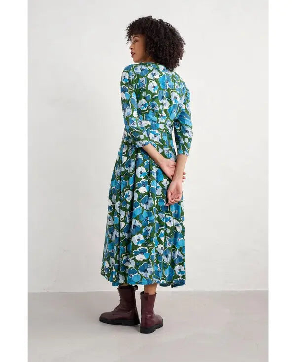 Etta Dress - Paper Hellebores Forest Green