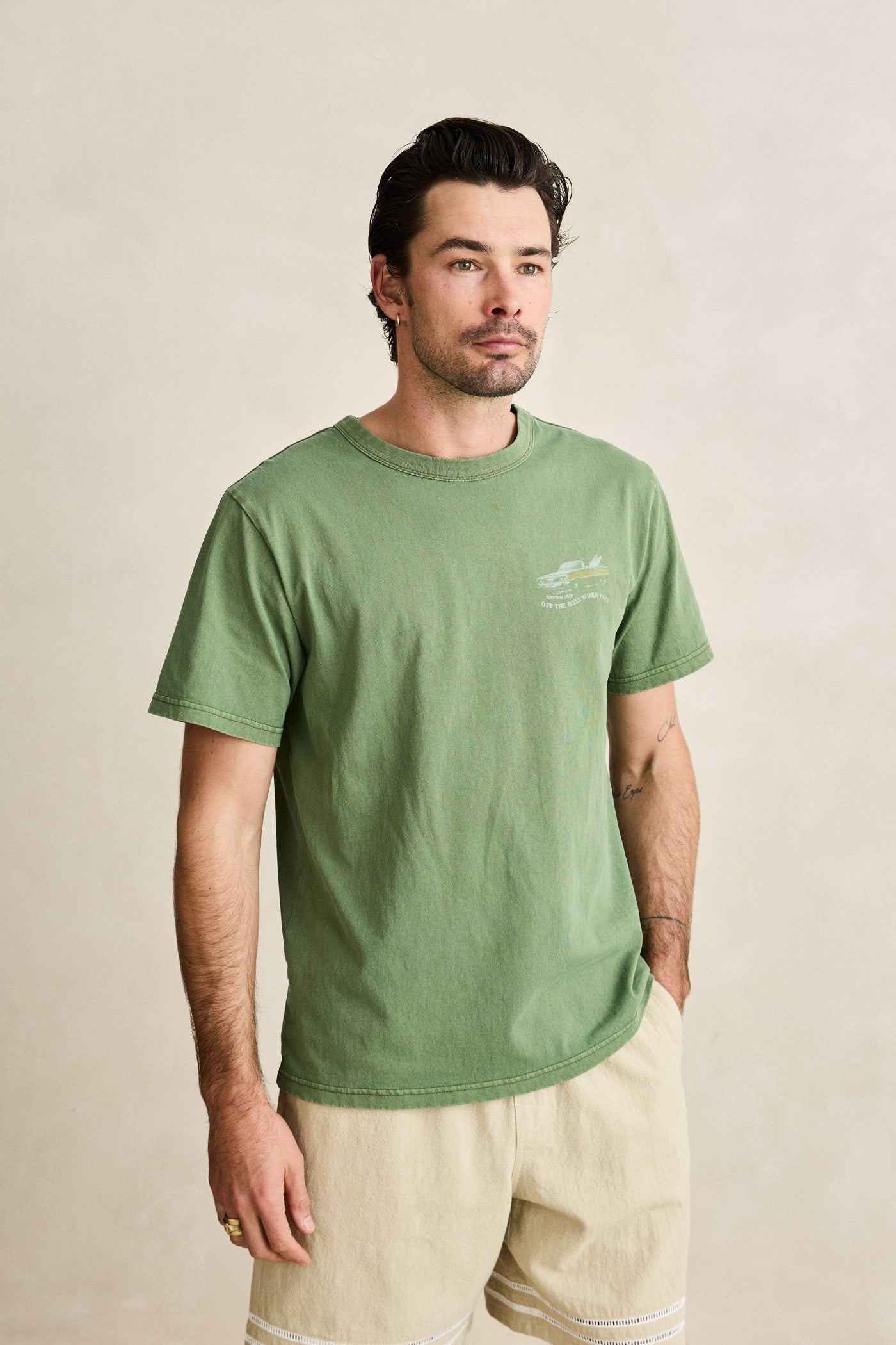 Heading West Vintage T-Shirt - Dill - Rhythm at Reborn Code