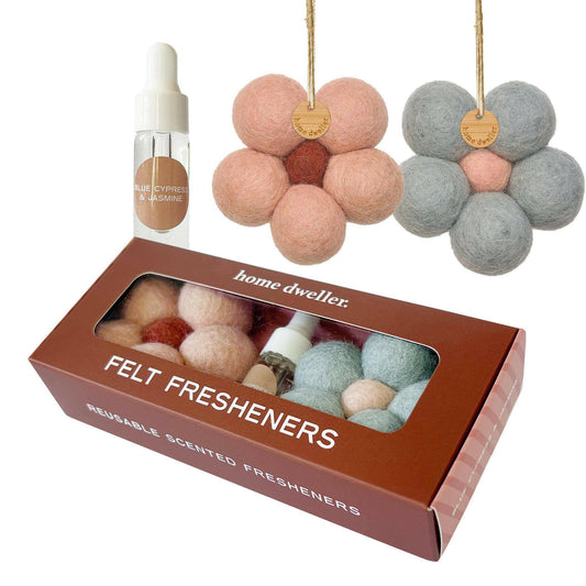 Felt Flower Fresheners - Blue Cypress & Jasmine